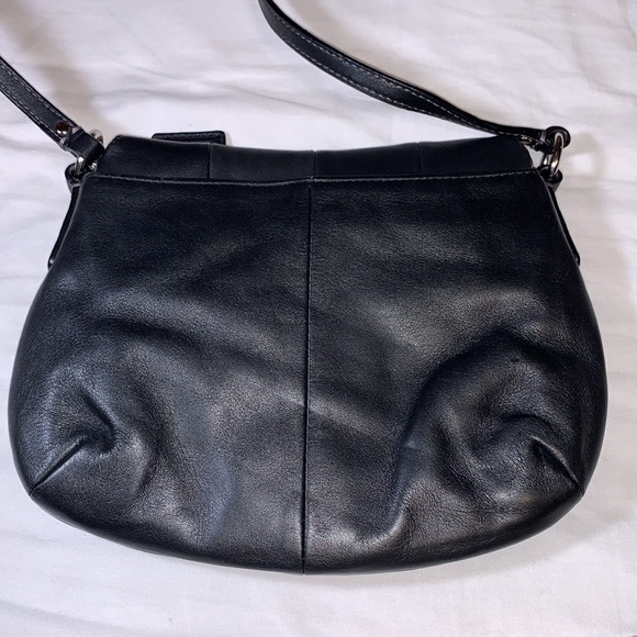 Coach Small Black Leather Crossbody w/Blue Liner - Picture 3 of 9